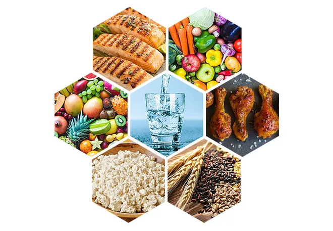 Diet menu with 6 petals